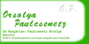 orsolya paulcsenetz business card
